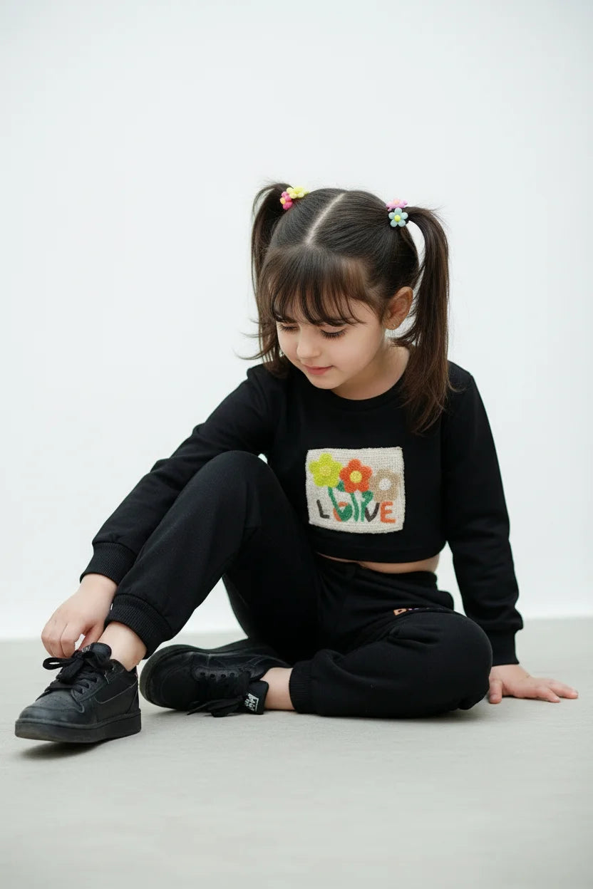 Girls Crop Top Coord Set