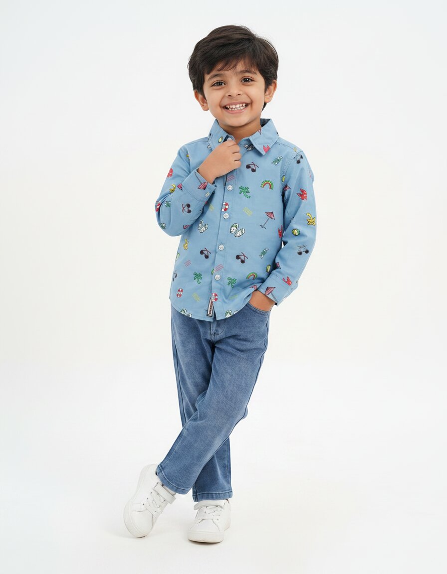 Boys Shirt with Jeans Combo