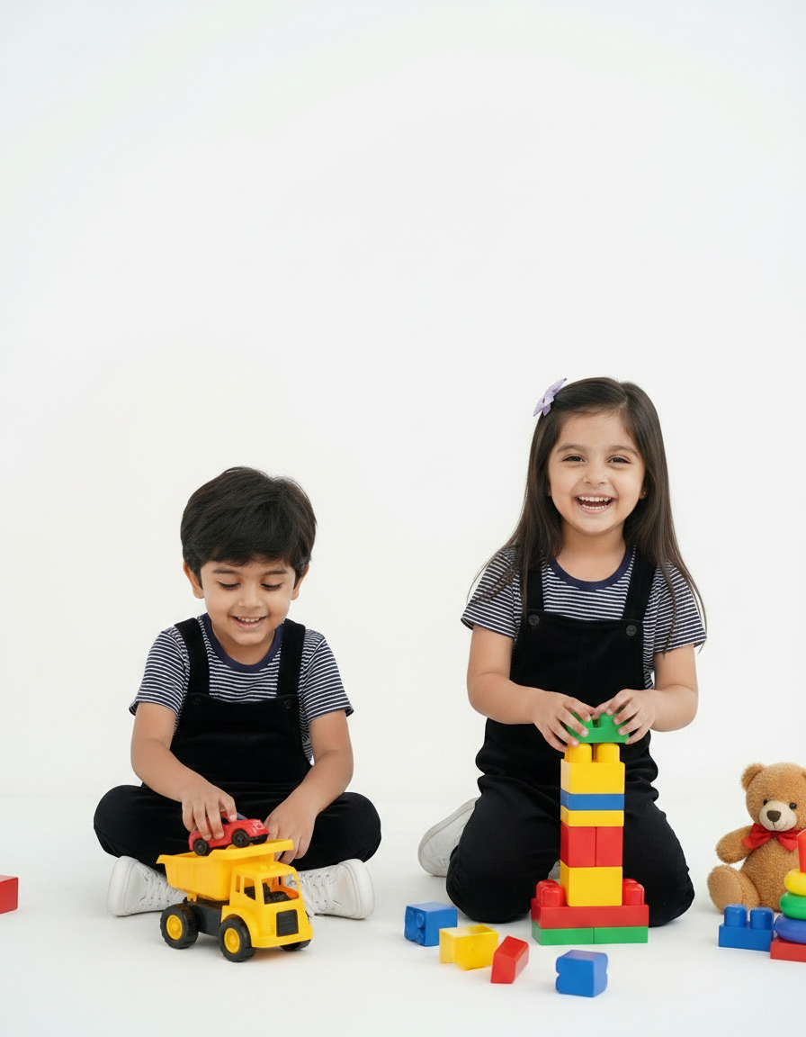 Kids Dungaree with Tee (Unisex)