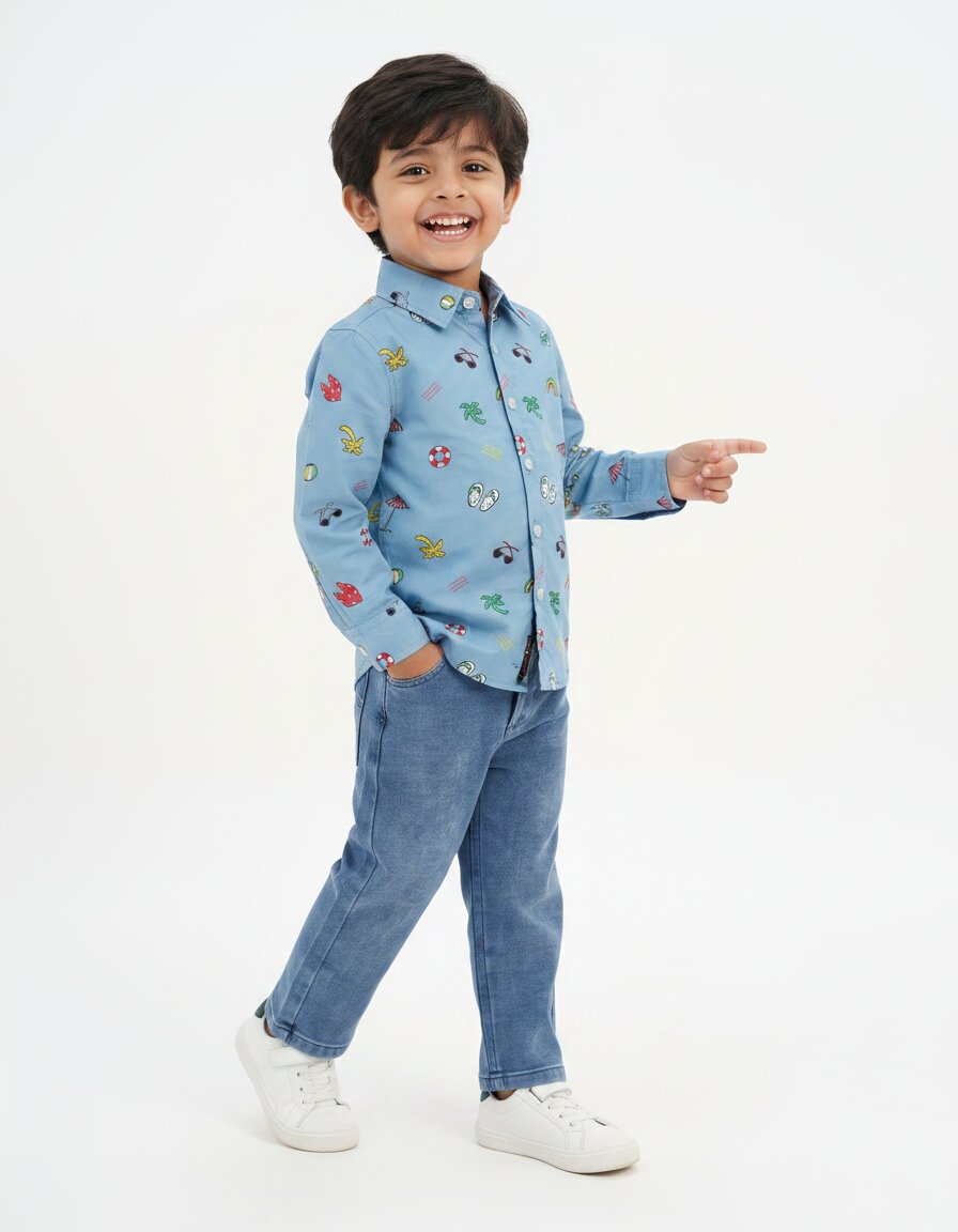 Boys Shirt with Jeans Combo