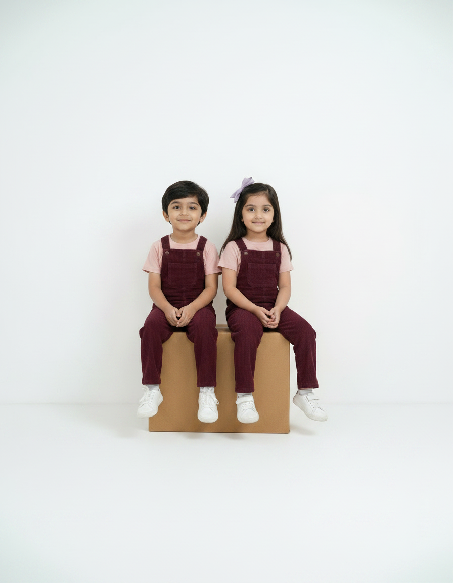 Kids Dungaree with Tee (Unisex)